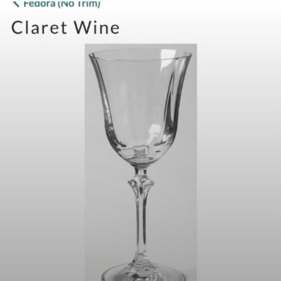 Oneida Fedora Pattern Stemware Set of 4 Clear Blown Glass 6 oz. Full Capacity - Picture 7 of 8